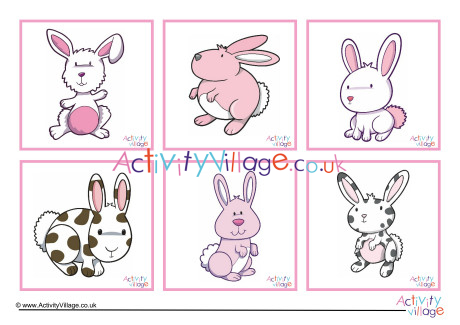 Bunny Matching Video game Printable for Young children image about Animal Matching Game Printable identify Bunny Matching Sport Printable for Young children
